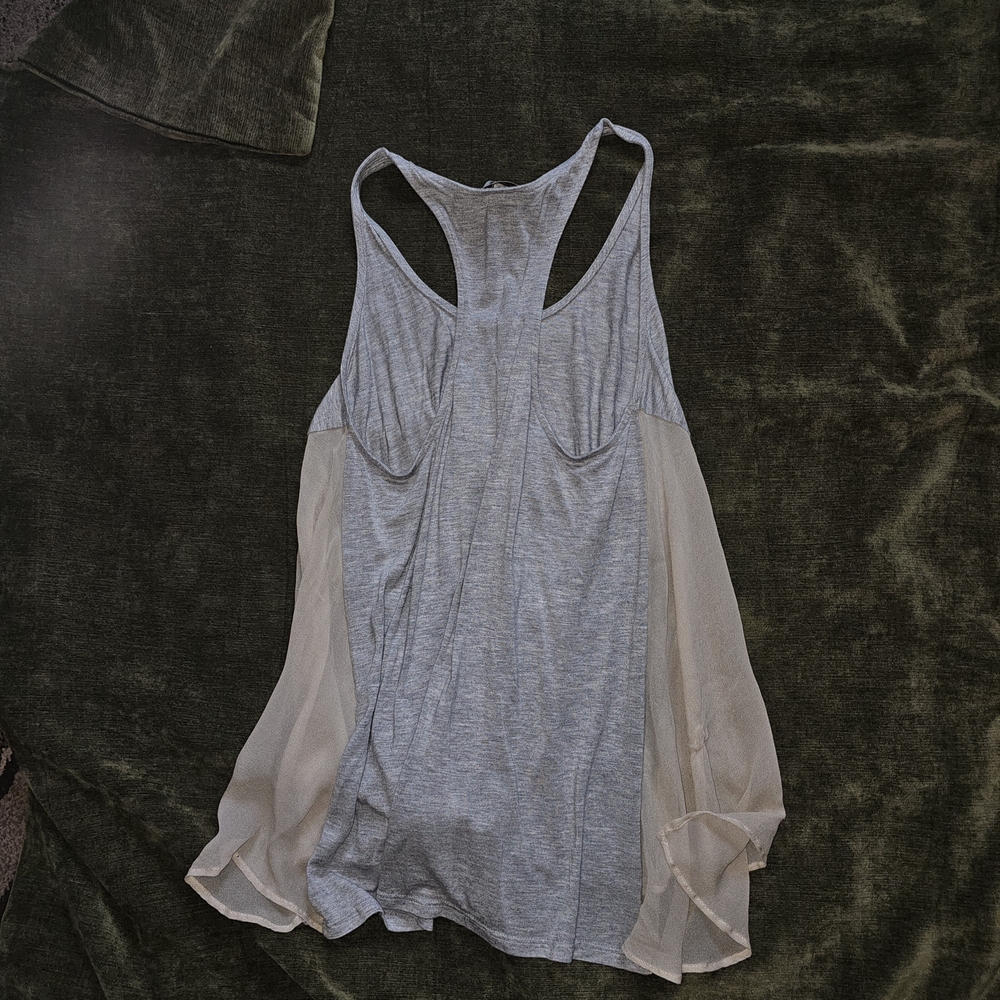 Elegant Gray and Cream Women's Top